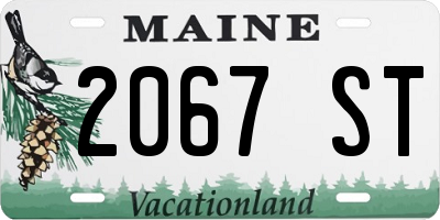 ME license plate 2067ST
