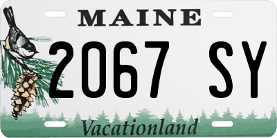 ME license plate 2067SY