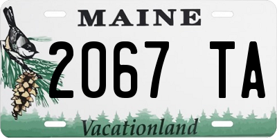ME license plate 2067TA