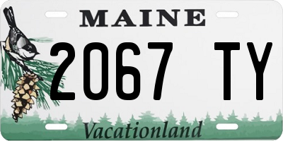 ME license plate 2067TY