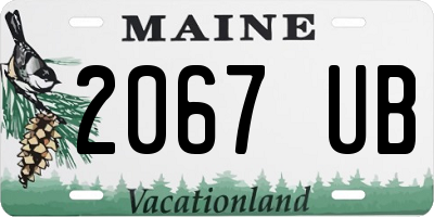 ME license plate 2067UB