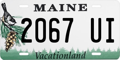 ME license plate 2067UI