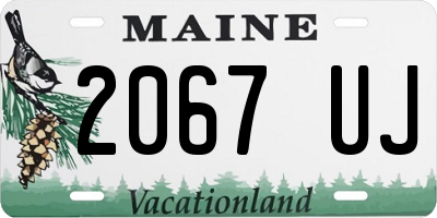 ME license plate 2067UJ