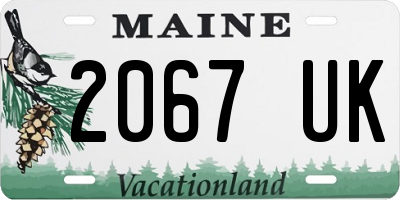 ME license plate 2067UK