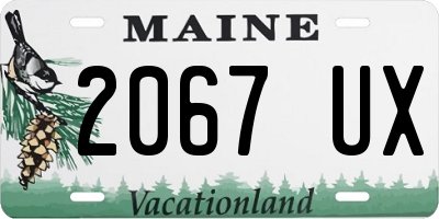 ME license plate 2067UX