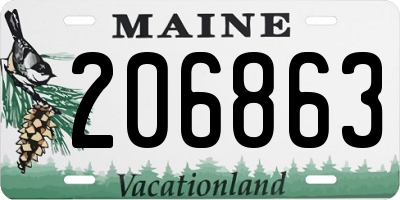 ME license plate 206863