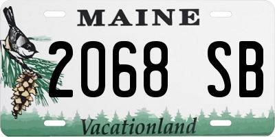 ME license plate 2068SB