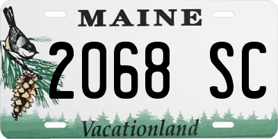 ME license plate 2068SC