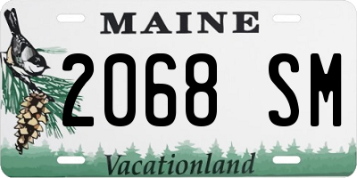 ME license plate 2068SM