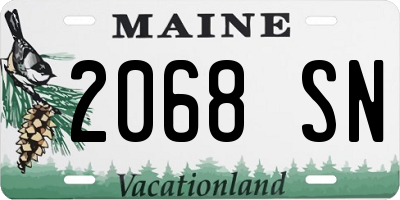 ME license plate 2068SN