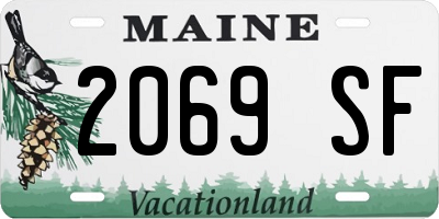 ME license plate 2069SF