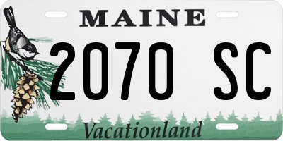 ME license plate 2070SC