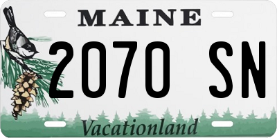 ME license plate 2070SN
