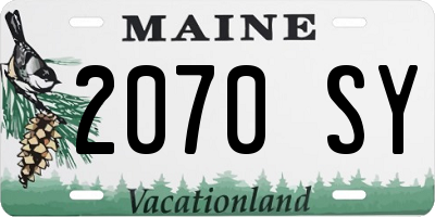 ME license plate 2070SY