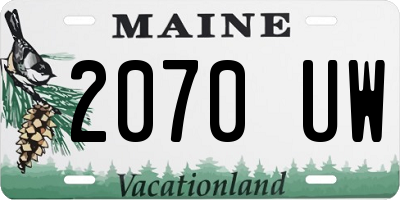 ME license plate 2070UW