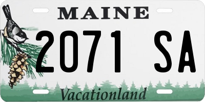 ME license plate 2071SA