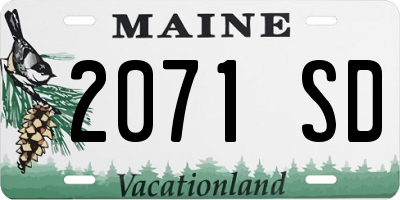 ME license plate 2071SD