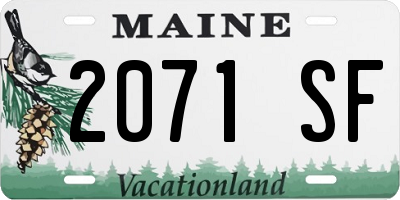 ME license plate 2071SF