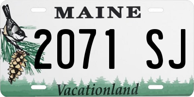 ME license plate 2071SJ