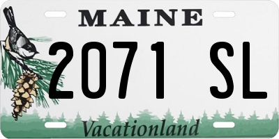 ME license plate 2071SL