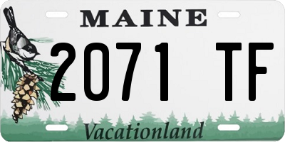 ME license plate 2071TF