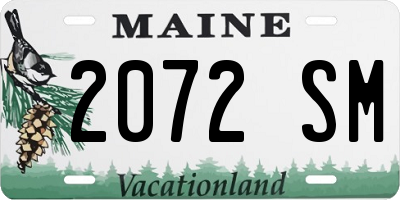 ME license plate 2072SM