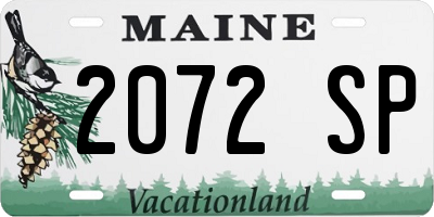ME license plate 2072SP