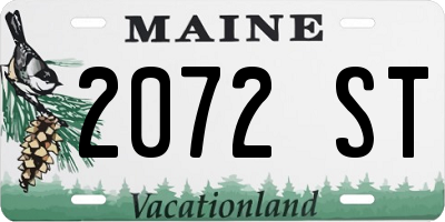 ME license plate 2072ST