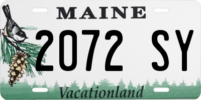 ME license plate 2072SY