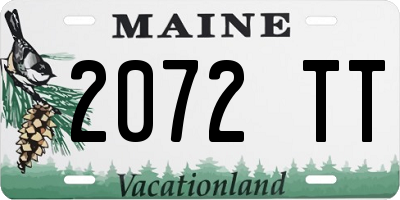 ME license plate 2072TT