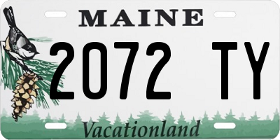 ME license plate 2072TY