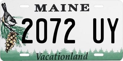 ME license plate 2072UY