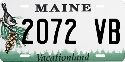 ME license plate 2072VB