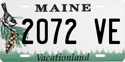 ME license plate 2072VE