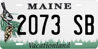 ME license plate 2073SB