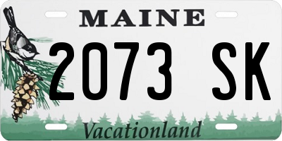 ME license plate 2073SK