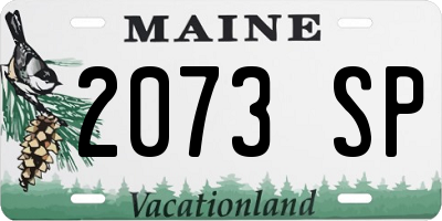 ME license plate 2073SP