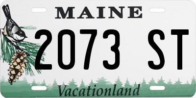ME license plate 2073ST