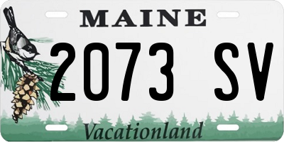 ME license plate 2073SV