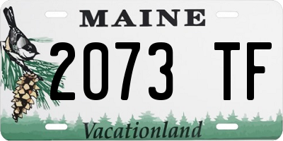 ME license plate 2073TF