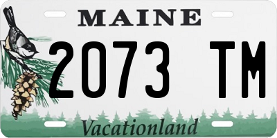 ME license plate 2073TM