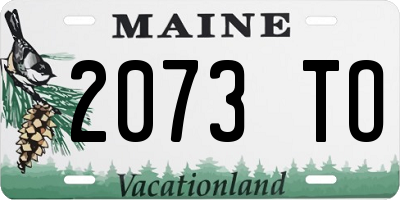 ME license plate 2073TO