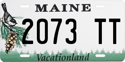 ME license plate 2073TT