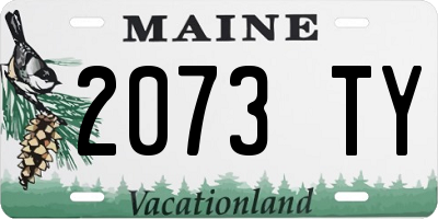 ME license plate 2073TY