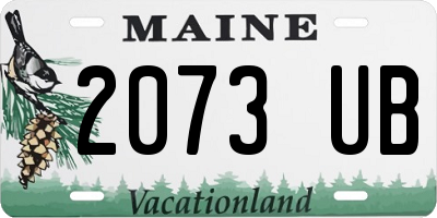 ME license plate 2073UB