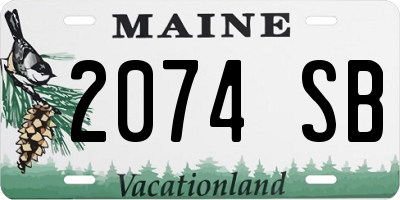 ME license plate 2074SB