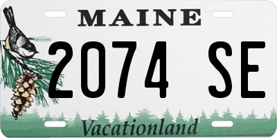 ME license plate 2074SE