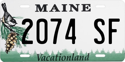 ME license plate 2074SF