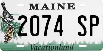 ME license plate 2074SP