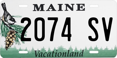 ME license plate 2074SV